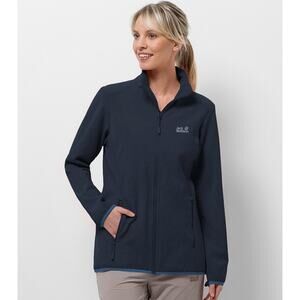 Jack Wolfskin Fleece Jacket JWP Dynamic Navy Full Zip Sweater Women Sz XL
